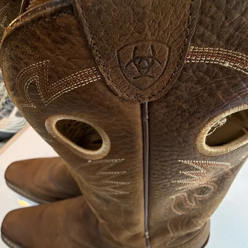 Ariat Heritage Roughstock Western Cowboy Boots Mens 13 D Brown Square Toe 100022